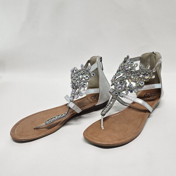 Daisy Fuentes “GLOW” Sandals Size 8.5M – Rhinestone Beaded Floral Design - Picture 16 of 16